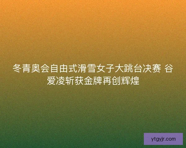 冬青奥会自由式滑雪女子大跳台决赛 谷爱凌斩获金牌再创辉煌